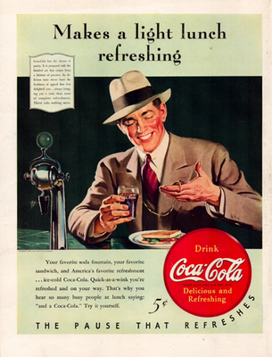 #ad #ad Coca Cola 1940 Soda Fountain Business Lunch Full Page Print Ad 10.5 x 13.5 $12.00