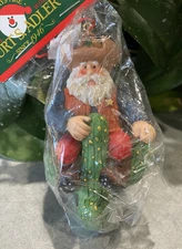 Kurt S. Adler Cowboy Santa Sitting on Cactus Christmas Ornaments NOS In Package