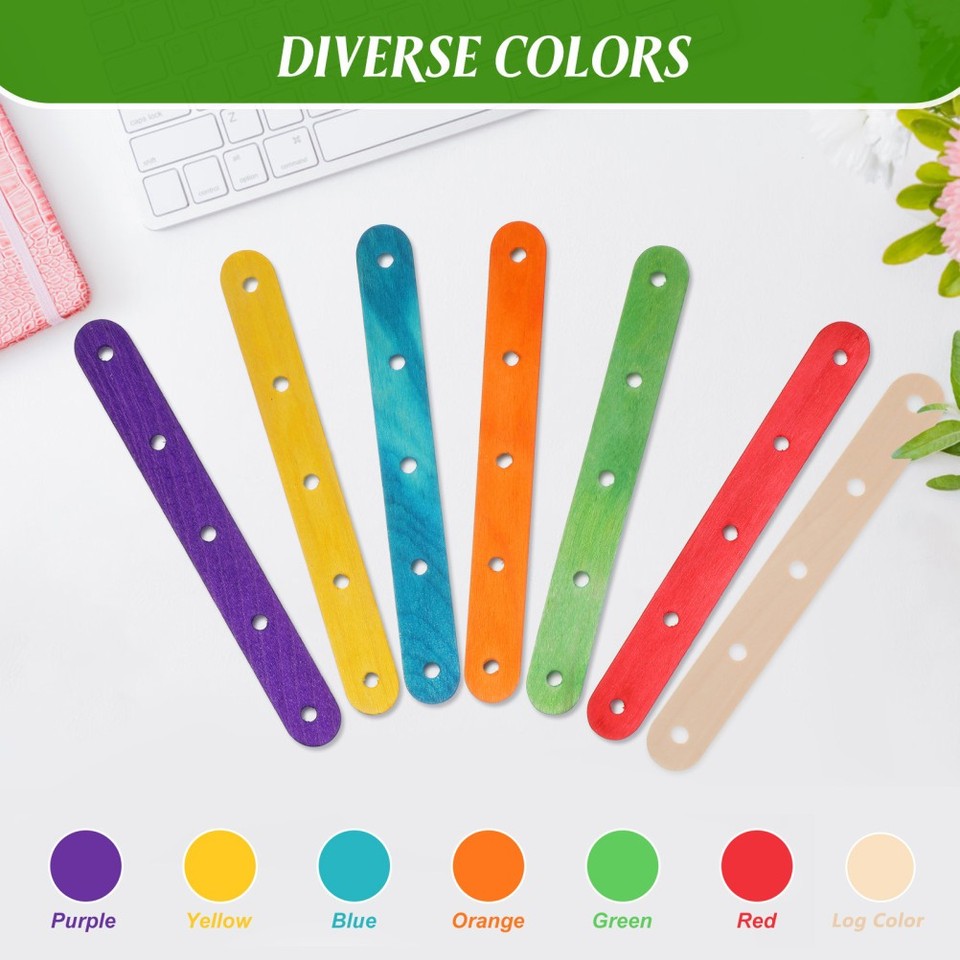 Sticks Drawin 200Pcs Colored Craft Sticks Wood Blank Surface for Painting Models and ...