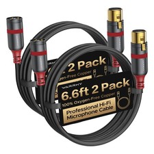 XLR Cables 6ft 2 Pack [Oxygen-Free Copper (OFC), Gold-Plated Connector] Balan...