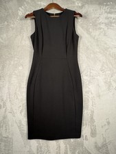 Calvin Klein Women's 6 Sleeveless Black Dress With Gold Zipper Classic