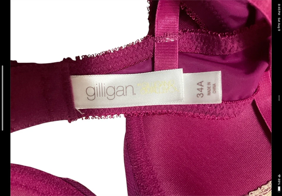 Sutiã Gilligan & O’Malley Push Up Demi 34A rosa com destaque de renda novo com etiquetas - Imagem 3 de 3