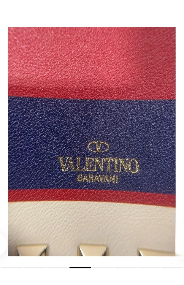 Authentic Valentino Garavani Rockstud Clutch Red Blue Leather Crossbody Vintage - Image 4 of 4