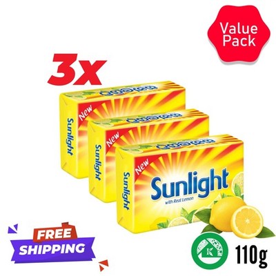 SUNLIGHT Laundry Bar Soap Fresh Lemon 110g x 3 | Value Pack | Free Shipping Oko