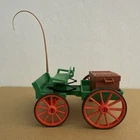 VINTAGE 1983 PLAYMOBIL GEOBRA WESTERN GREEN BUCKBOARD WAGON AND WOODEN BOX
