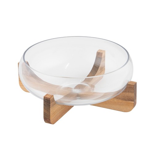 Gather Small Glass Salad Bowl With Trivet - Picture 3 of 3