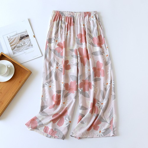Bequeme Pyjamahose weich Capri Nachtwäsche Unterteil Blumenmuster Loungewear Nachtwäsche - Bild 18 von 23