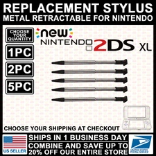 New 2DS XL Metal Retractable Stylus For Nintendo Touch Pen Replacement Black