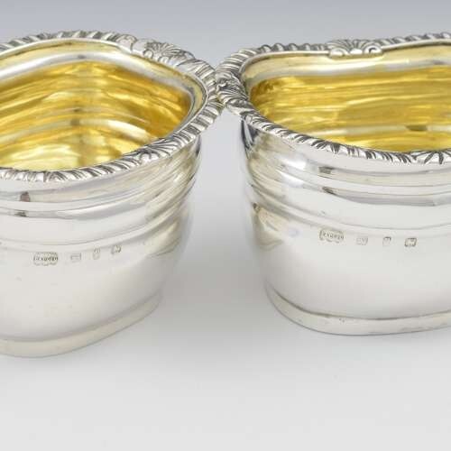 Antikes 4er Set viktorianische Silber Bombe Tisch Salze Elkington & Co 1898 - Bild 8 von 9