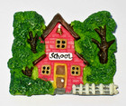 Red Schoolhouse Brooch Teacher Student Vintage Back to School Pin Little