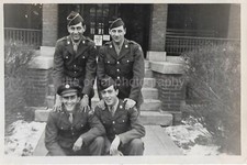 SOLDIER BOYS Found Photograph BLACK AND WHITE Original WW2 ERA Vintage 210 40 B