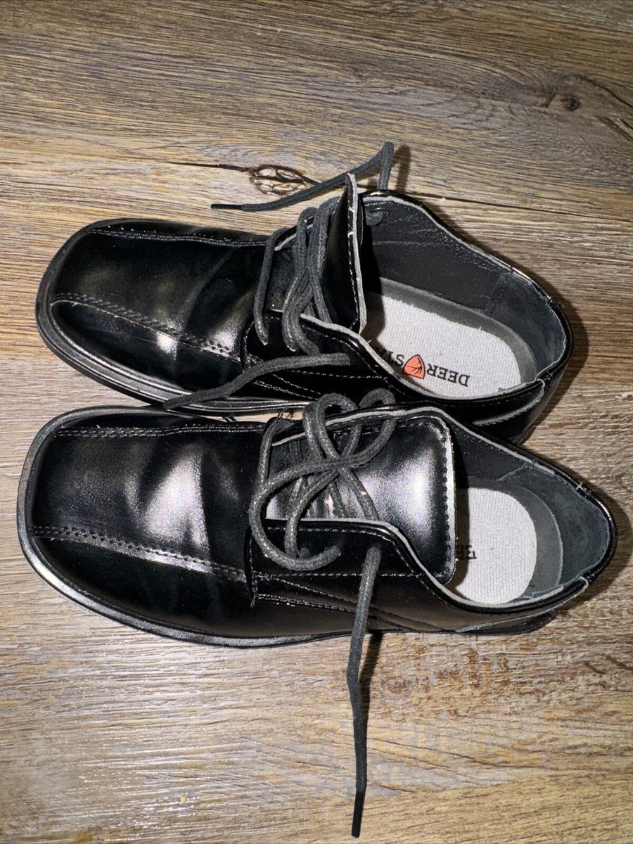 Deer Stags Big Boys Gabe Lace-Up Comfort Black Lace Up Dress Shoe Size