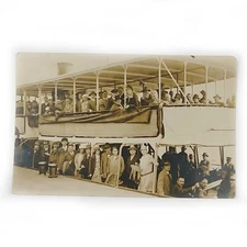 RPPC 1927 People Cruise Boat Postcard Germany Unposted