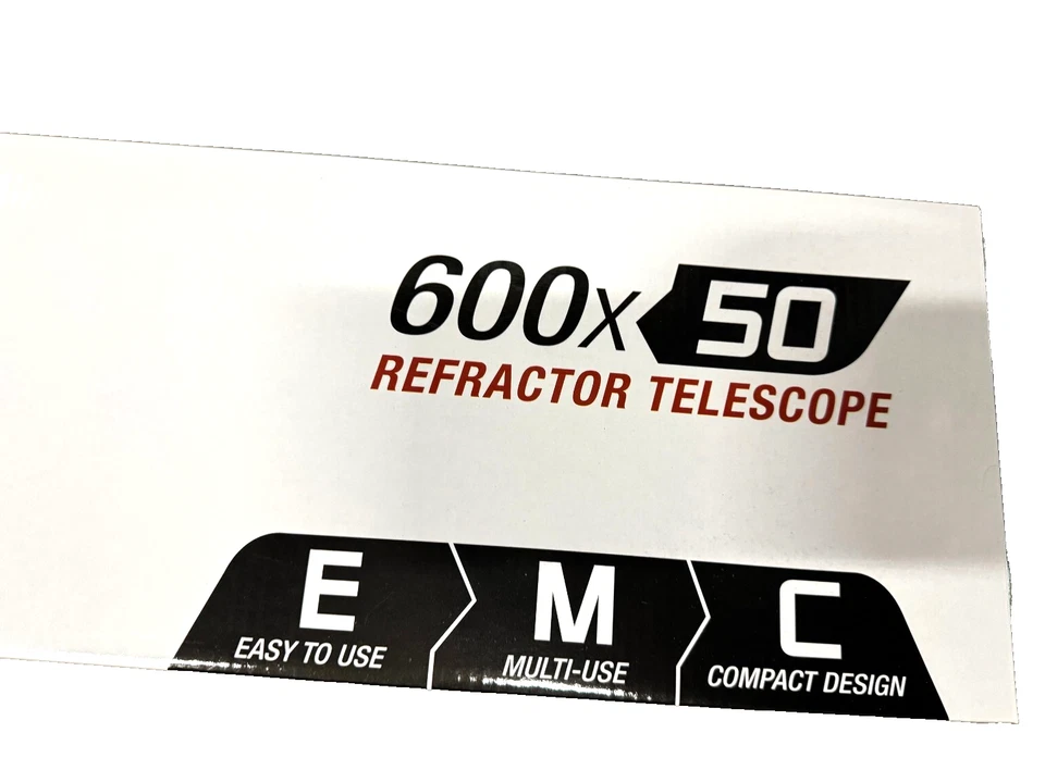 TASCO Spacestation Refractor Telescope 600x50mm With Tripod, Black T60050W - Image 3 of 4