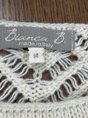 Bianca B Women's Sweater Cream Pullover Knit Made In Italy Bianca B Women's Sweater Cream Pullover Knit Made In Italy