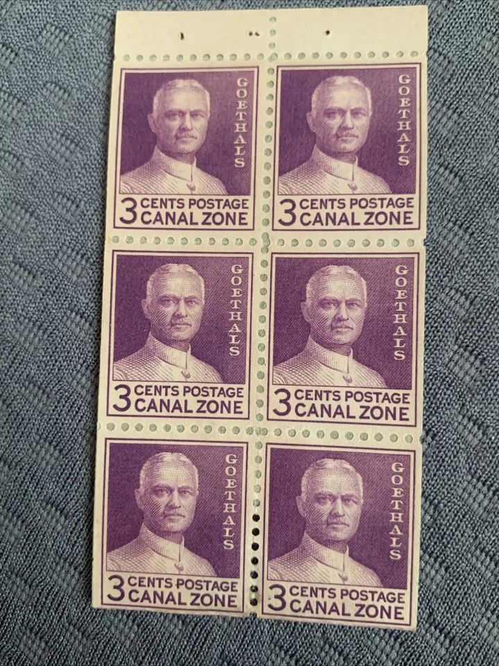 Canal Zone - 1934 - 3 Cents Red Violet Goethals Handmade Booklet Pane # 117a W - Image 3 of 4