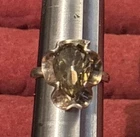 SANCHEZ 925 Sterling Silver Vintage Mexico Smoky Quartz Modernist Ring