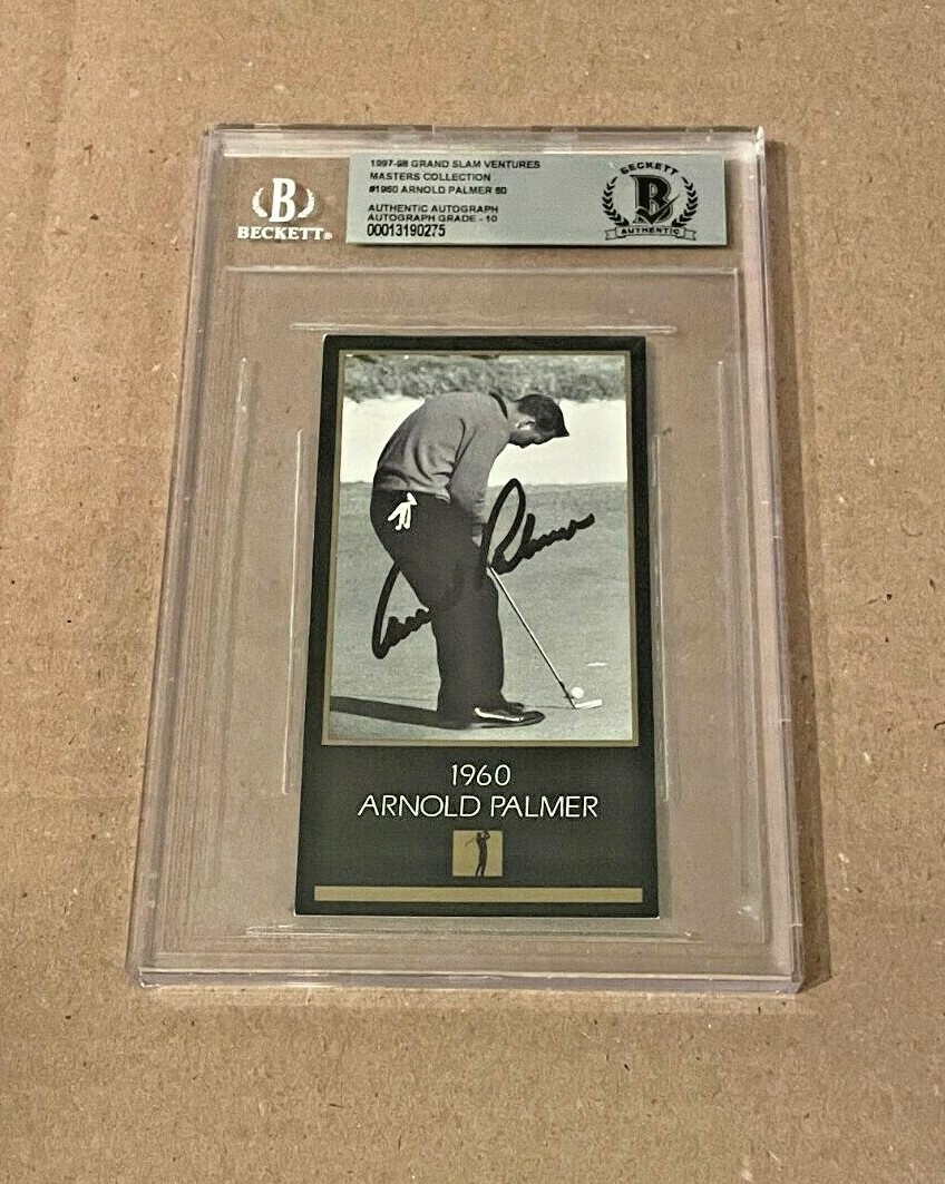 Arnold Palmer Autographed Signed 1997 GRAND SLAM VENTURES AUTO GRADE 10 BECKETT PGA #2 