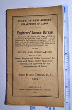 1919 NJ State Railroad Engineers License  Rules And Regulations