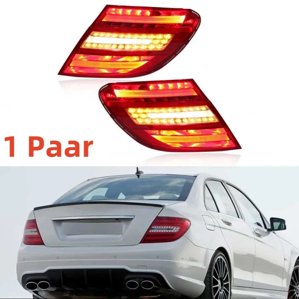 2 x LED REAR TAIL LIGHT BRAKE LAMP FOR MERCEDES BENZ C-CLASS W204 C350 C63 11-14 - Image 4 of 4