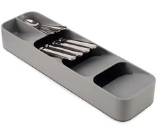 Cheer Collection Compact Cutlery Organizer, Gray