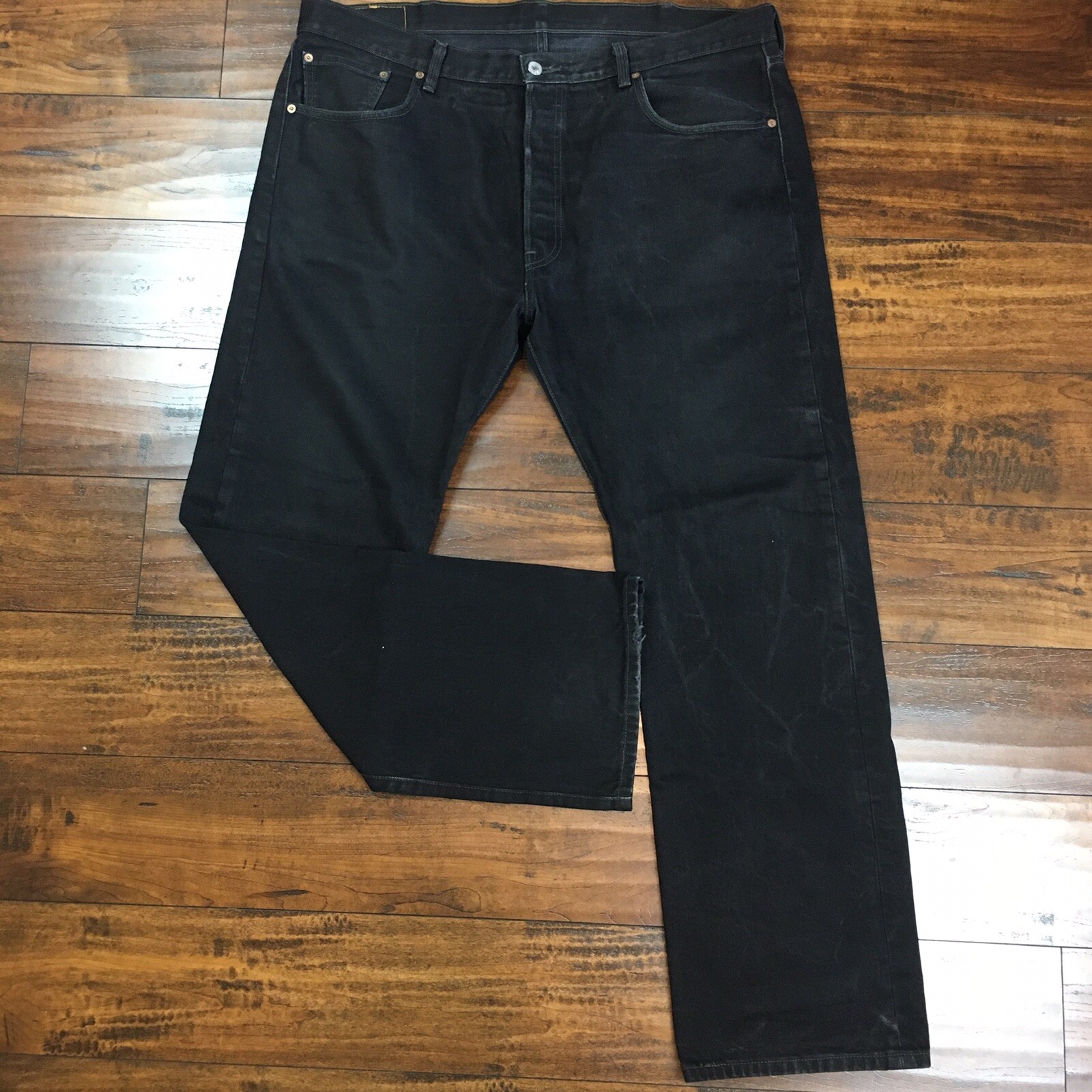 Levi's 501 Men's Jeans Black Straight Leg Jeans Size … Gem