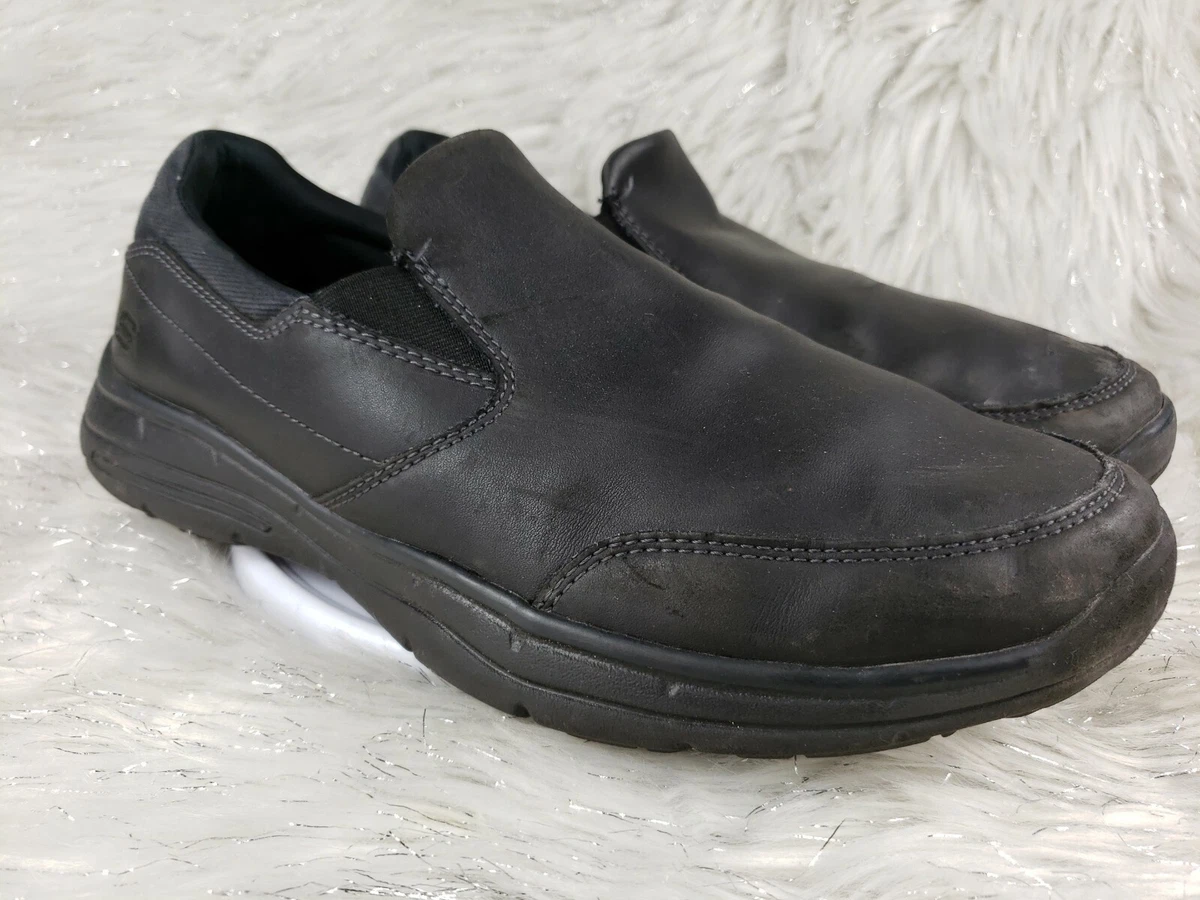 Skechers Relaxed Fit Glides Slip On Black Loafers 64589 Shoes Mens
