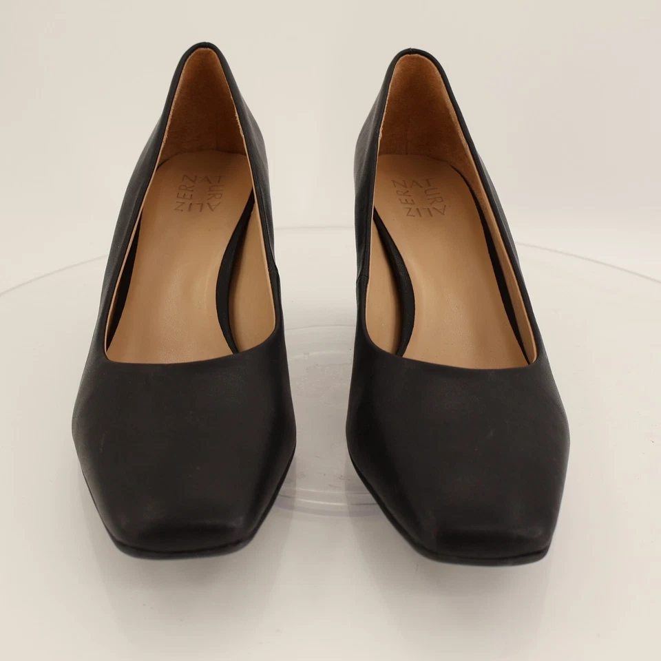 Naturalizer Feminino Warner Biqueira Quadrada Bombas Salto Bloco Preto Couro Sintético Tamanho 10 - Imagem 3 de 4