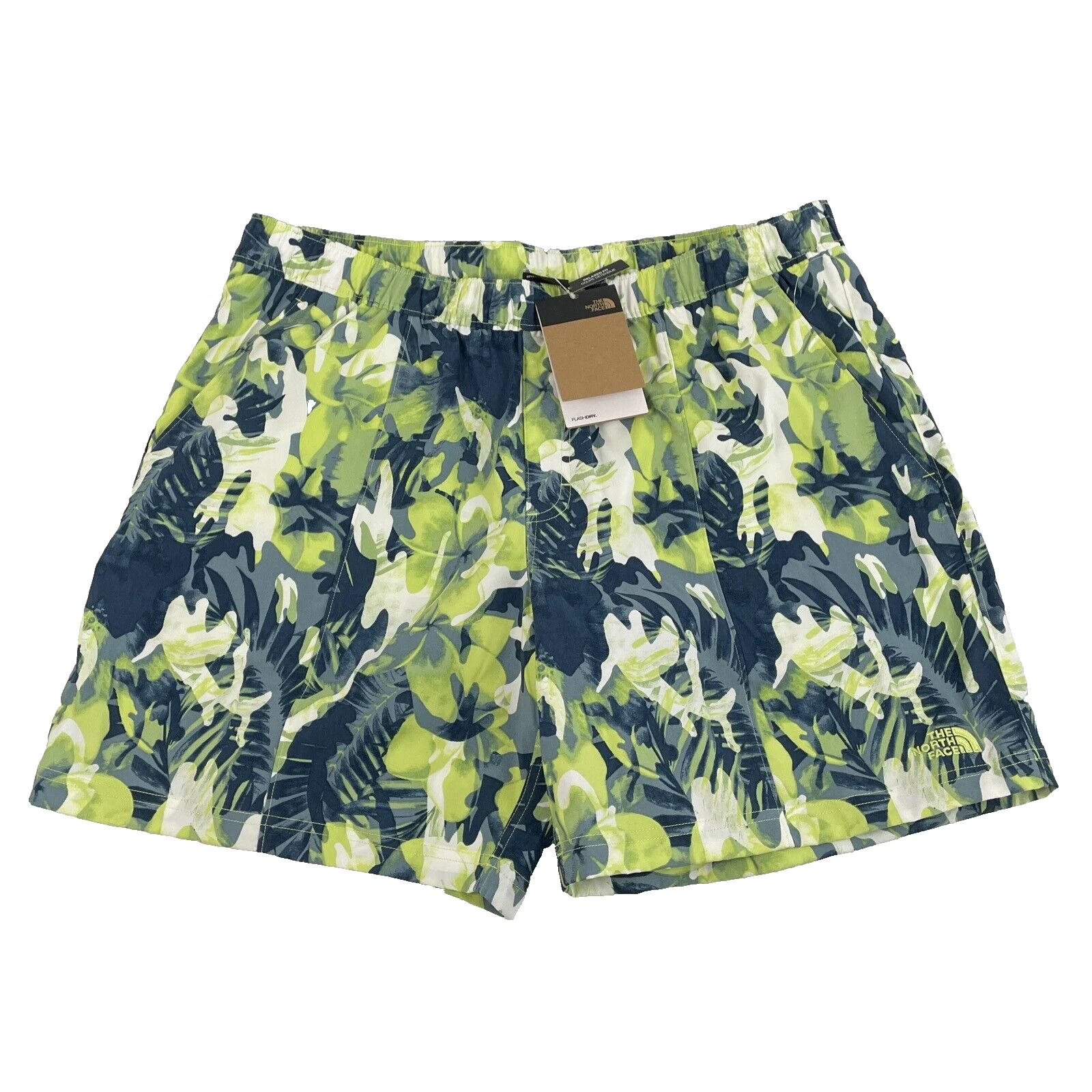 The North Face Class V Pull Green Tropical Floral Shorts Mens XL FlashDry $50