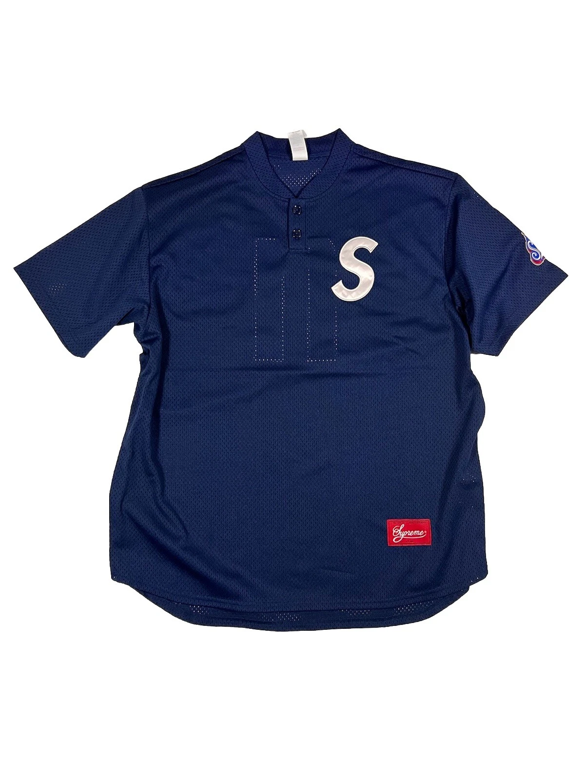 Taille XLarge   Logo SUPREME S Baseball Henley Navy FW24