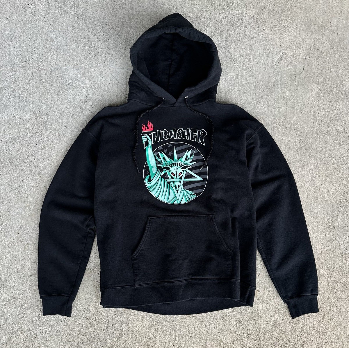 Liberty Goat Thrasher Hoodie Statue Of Liberty THRASHER Black