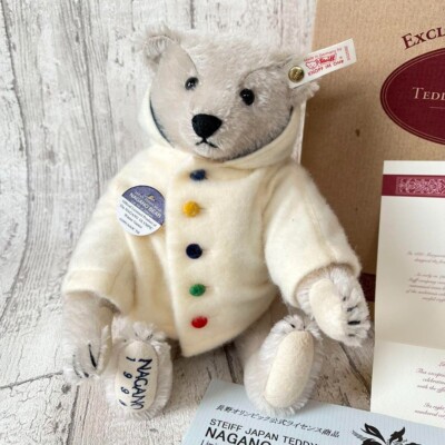 希少 シュタイフ NAGANO TEDDY BEAR 1997–98 2500体 Used STEIFF Limited Edition NAGANO 1997-98 Teddy Bear, 21cm