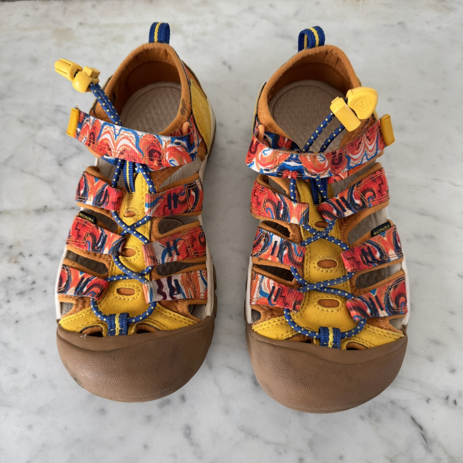 Sandalo Keen bambino taglia 3 Newport arancione giallo acqua escursionismo outdoor punta chiusa