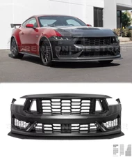 New Dark Horse Style Front Bumper For 24-Up Mustang Upper Lower Grille Lip Cover