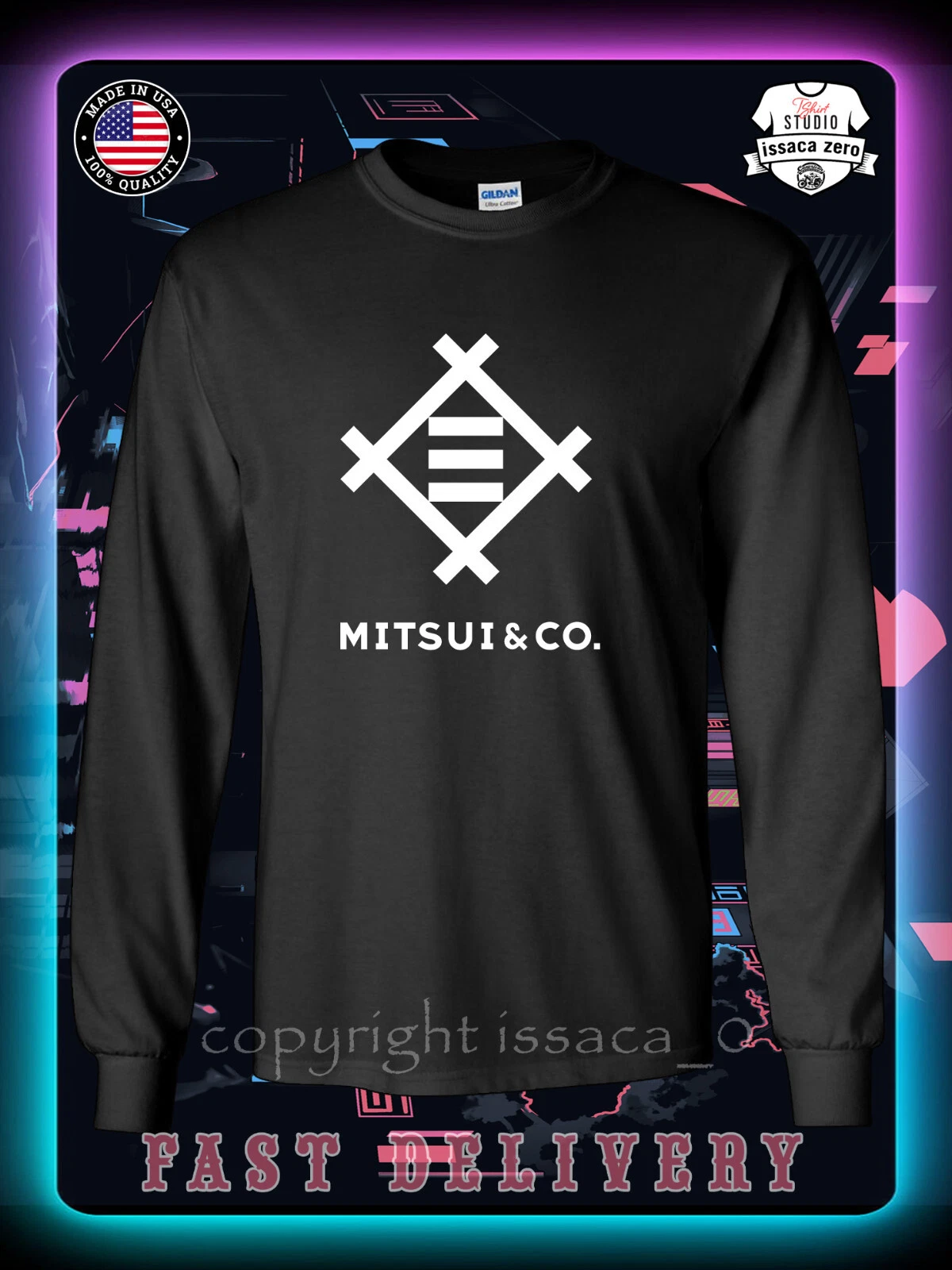 Mitsui & Co. Global Investment Logo Men's Long Sleeve American issaca T-Shirt