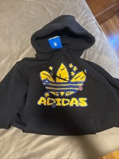 ADI FLOWER PUFF BLACK FLC Hoodie Price 50 124102-001 New