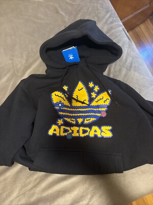 ADI FLOWER PUFF BLACK FLC Hoodie Size Small And 2x Price $50 #124102-001 New