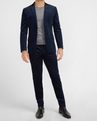 NEW EXPRESS $98 NAVY EXTRA SLIM CORDUROY SUIT PANT SZ 30/30