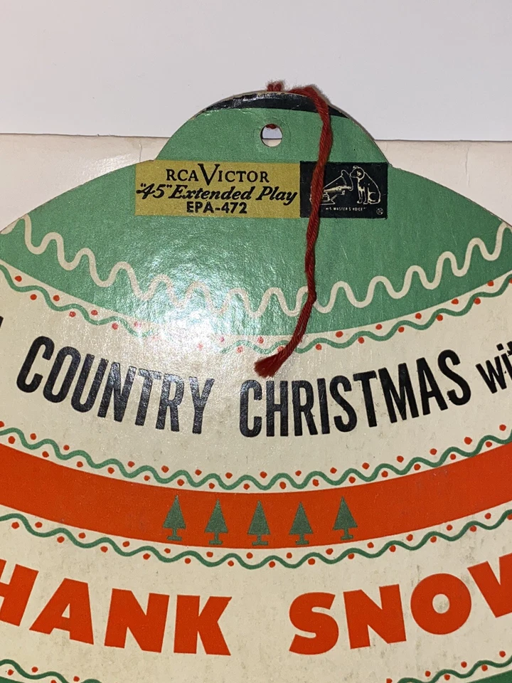 Hank Snow A Country Christmas Ornament Shaped Cover Only 45 RPM~NO RECORD~ Foto 2 de 4