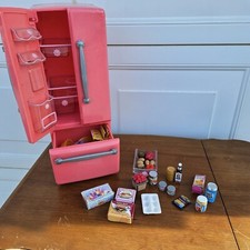 Our Generation Gourmet Kitchen Refrigerator Red Sparkle Fridge For 18" Dolls