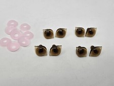 4 pr VTG Zims Brown Kitten Cat Eyes Plastic Safety Amigurumi Craft Crochet Doll