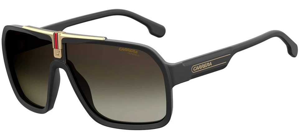 Carrera Men's 1014/S Shield Sunglasses Black/Brown Gradient 64 Millimeters