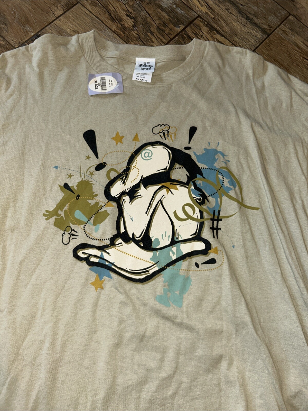 Disney World Donald Duck Mens XL T-Shirt Double-Sided Graphic Design