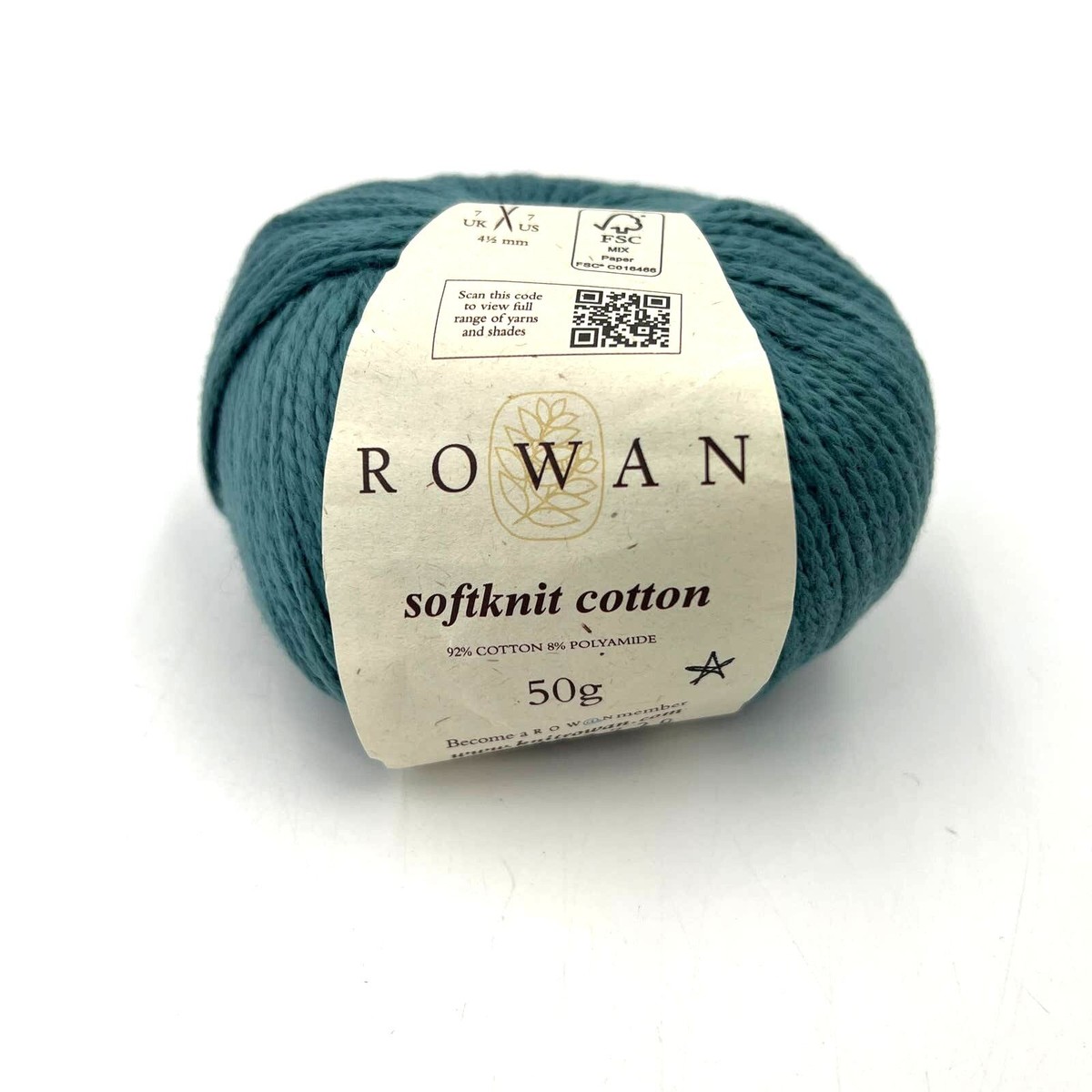 Rowan Softknit Cotton 115yd Yarn Skein Seaweed 581 Knitting Crochet