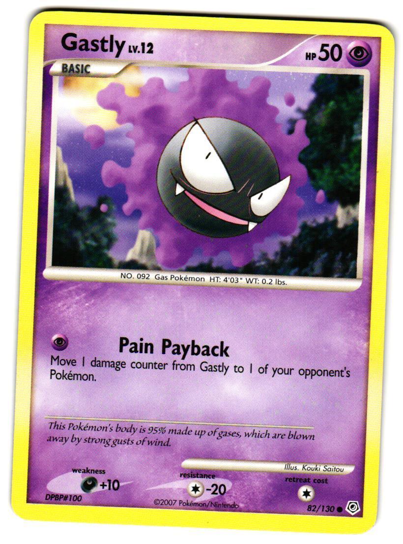 Pokemon Diamond and Pearl Gastly #82/130 LP Common