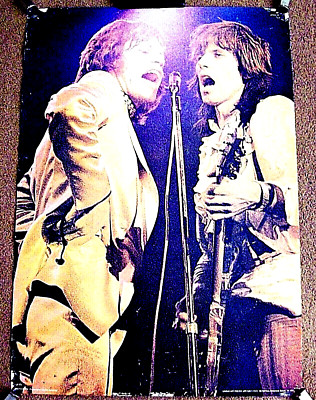 THE ROLLING STONES MICK & KEITH STUNNING U.K. UNIQUE ART PERSONALITY POSTER 1972