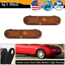 2x Amber Lens Front Fender Side Marker Light Lamp For 1990-2005 Mazda Miata MX-5