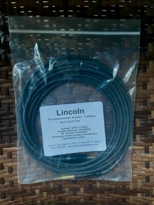 LINCOLN  Musician  Instrument Cables - 15 ft.-  Straight Grey
