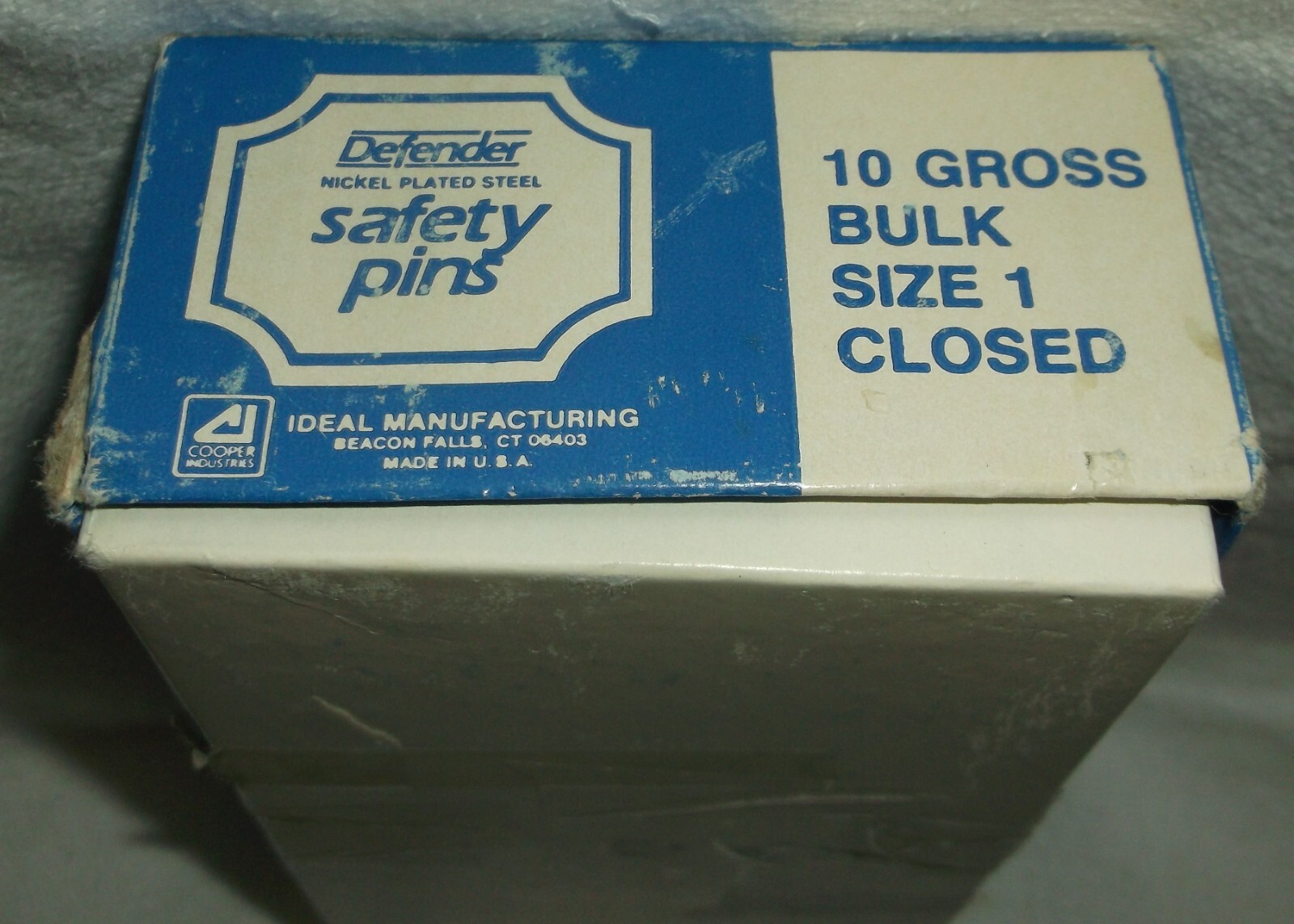 DEFENDER SAFETY PINS NICKEL PLATED STEEL 10 GROSS BULK SIZE 1 VINTAGE