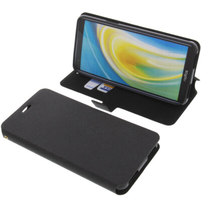 Tasche für TP-Link Neffos A5 Book-Style Schutz Hülle Handytasche Buch Schwarz